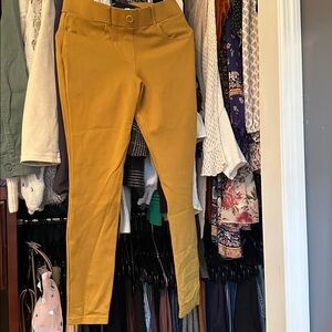 Betabrand Mustard Yellow Skinny Pants